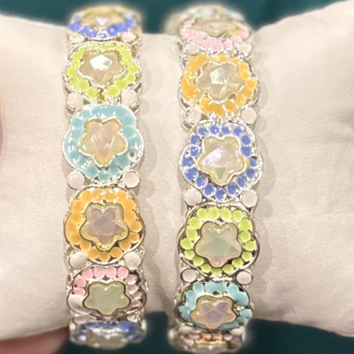 1 (55) Multi Star Enamel Bangle - Image 1