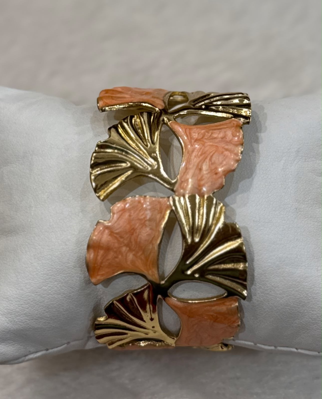 WhatsApp Image 2026-07-12 at 5.14.26 PM Blush Leaf Enamel Handcuff - Image 1