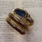 BayByBisma Blue Dial Snake Watch – Gold Crystal Wrap Bracelet Watch