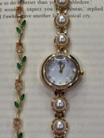 BayByBisma Pearl Link Watch – Gold Elegant Bracelet Watch - Image 2