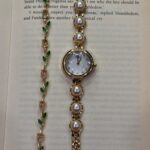 BayByBisma Pearl Link Watch – Gold Elegant Bracelet Watch