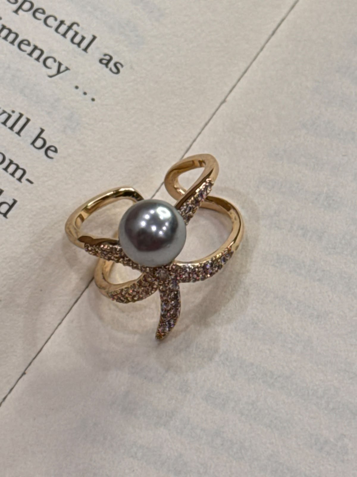 WhatsApp Image 2026-07-12 at 6.14.37 PM Infinity Pearl Crystal Adjustable Ring - Image 1
