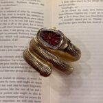BayByBisma Maroon Dial Snake Watch – Gold Crystal Wrap Bracelet Watch