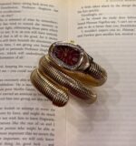 BayByBisma Maroon Dial Snake Watch – Gold Crystal Wrap Bracelet Watch